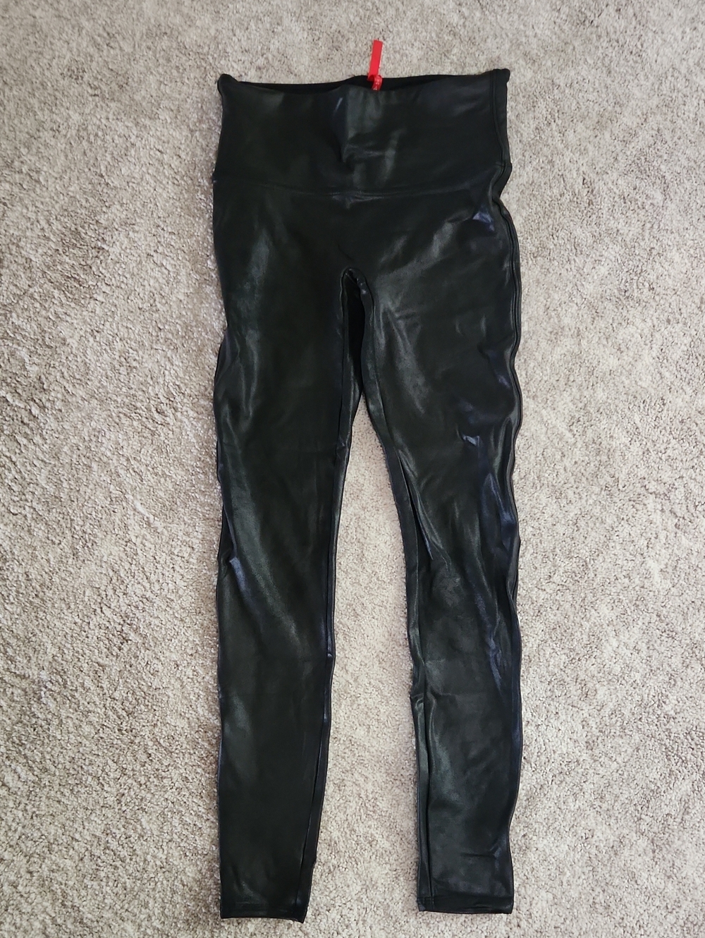 Spanx Black Faux Leather High-Waist Leggings